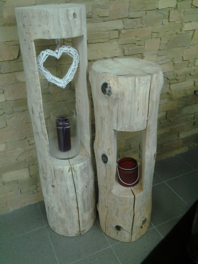 Einzigartiges mit Stil: Markus Dreher "Windlicht" aus einem Baumstamm