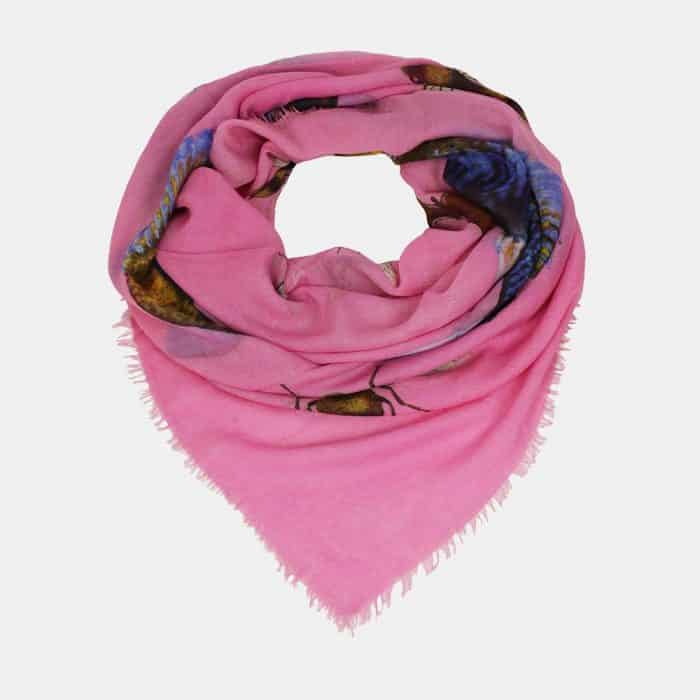 Butterfly & Fish Scarf pink 2