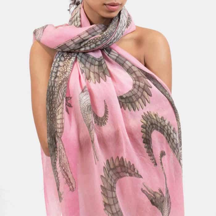 Crocodile Scarf rose 5