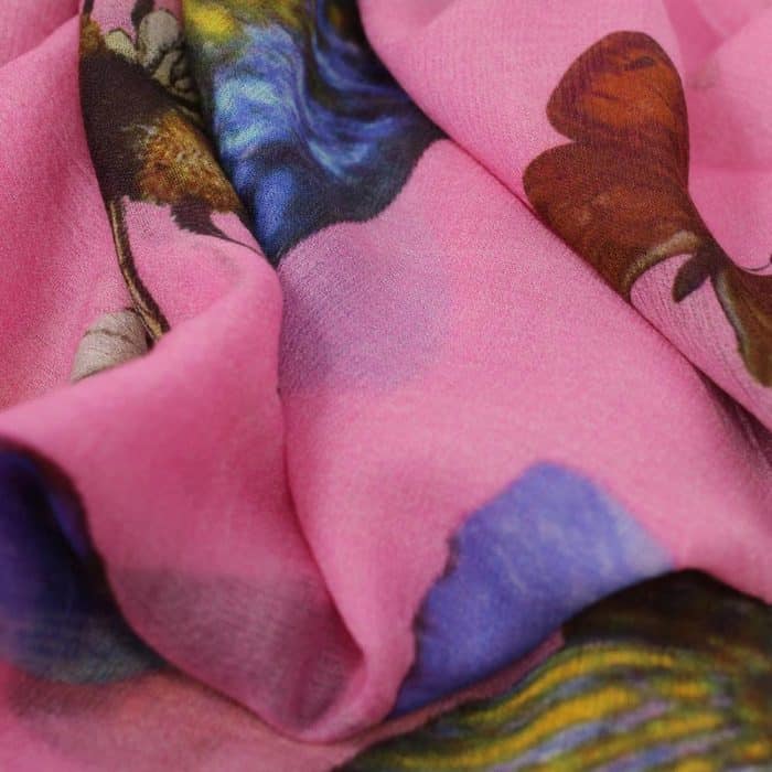 Butterfly & Fish Scarf pink 5