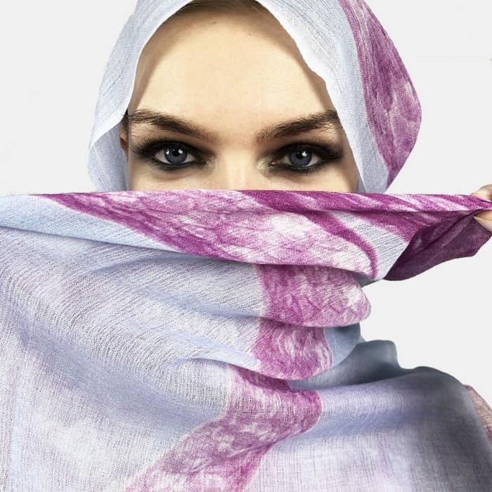 Snake Scarf blue-pink 6