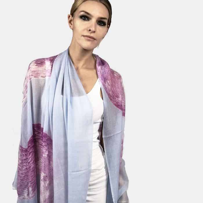 Snake Scarf blue-pink 5