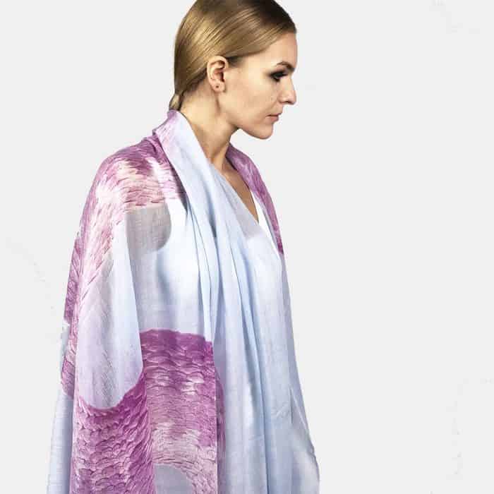 Snake Scarf blue-pink 7